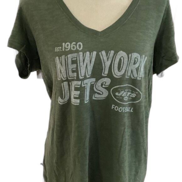 NFL T-Shirt Women’s Size XL Color Green New York Jets V-Neck Forty Seven Brand - Picture 4 of 6